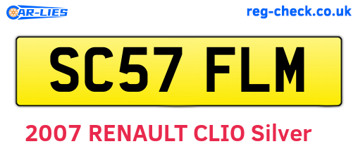 SC57FLM are the vehicle registration plates.