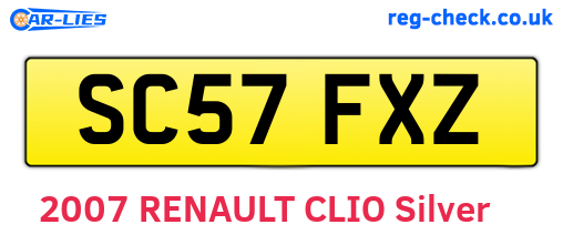 SC57FXZ are the vehicle registration plates.