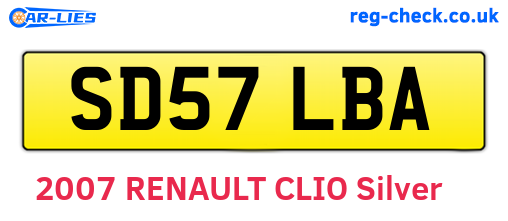 SD57LBA are the vehicle registration plates.