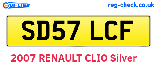 SD57LCF are the vehicle registration plates.