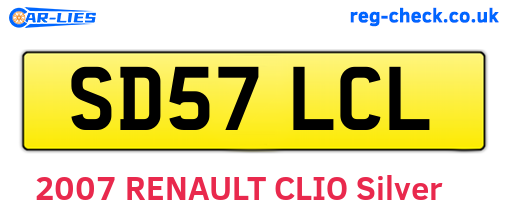 SD57LCL are the vehicle registration plates.