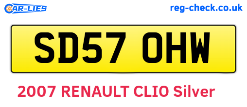 SD57OHW are the vehicle registration plates.