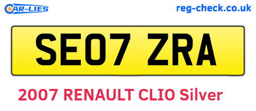 SE07ZRA are the vehicle registration plates.