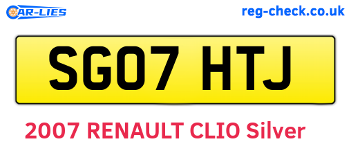 SG07HTJ are the vehicle registration plates.