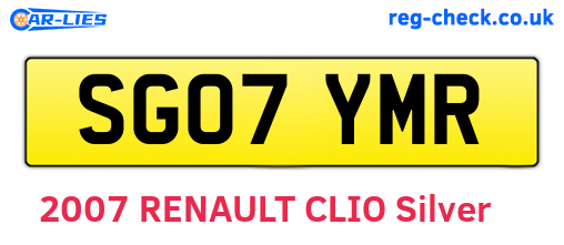 SG07YMR are the vehicle registration plates.