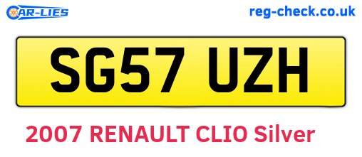 SG57UZH are the vehicle registration plates.
