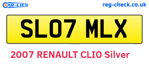 SL07MLX are the vehicle registration plates.