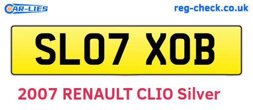 SL07XOB are the vehicle registration plates.