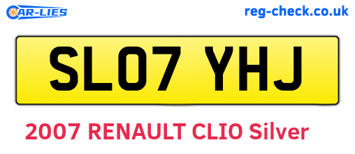 SL07YHJ are the vehicle registration plates.
