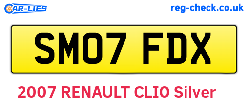 SM07FDX are the vehicle registration plates.