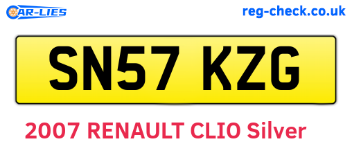 SN57KZG are the vehicle registration plates.