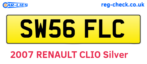 SW56FLC are the vehicle registration plates.