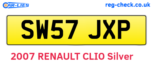 SW57JXP are the vehicle registration plates.
