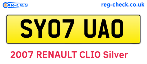 SY07UAO are the vehicle registration plates.