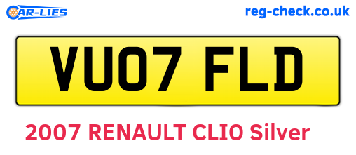 VU07FLD are the vehicle registration plates.