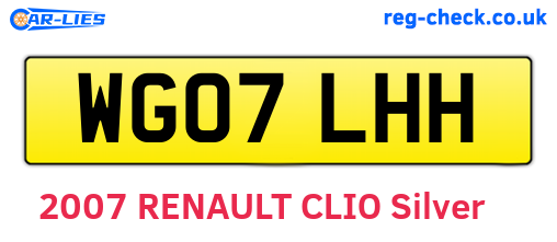 WG07LHH are the vehicle registration plates.