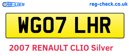 WG07LHR are the vehicle registration plates.