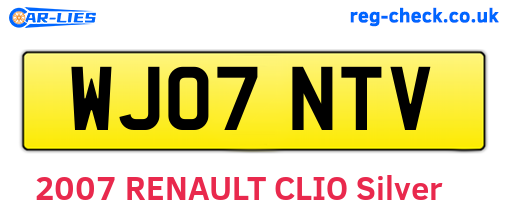 WJ07NTV are the vehicle registration plates.