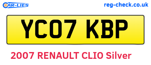 YC07KBP are the vehicle registration plates.