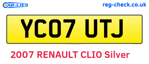 YC07UTJ are the vehicle registration plates.