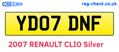 YD07DNF are the vehicle registration plates.