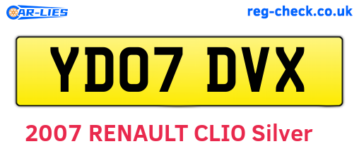 YD07DVX are the vehicle registration plates.