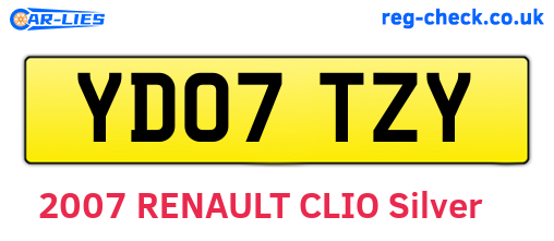 YD07TZY are the vehicle registration plates.
