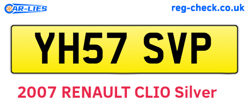 YH57SVP are the vehicle registration plates.