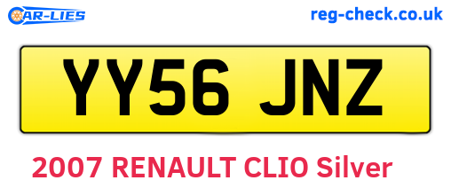 YY56JNZ are the vehicle registration plates.