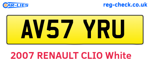 AV57YRU are the vehicle registration plates.