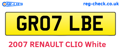GR07LBE are the vehicle registration plates.