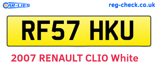 RF57HKU are the vehicle registration plates.
