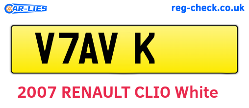 V7AVK are the vehicle registration plates.
