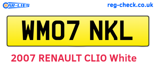 WM07NKL are the vehicle registration plates.