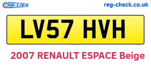 LV57HVH are the vehicle registration plates.