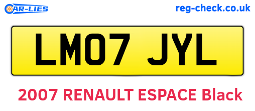 LM07JYL are the vehicle registration plates.