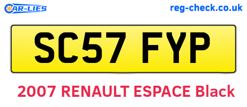 SC57FYP are the vehicle registration plates.