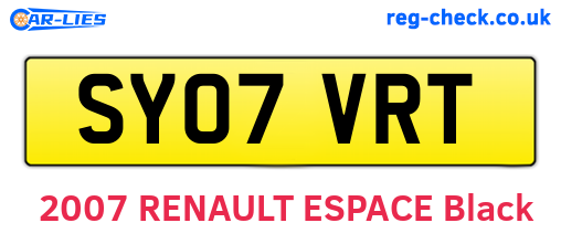 SY07VRT are the vehicle registration plates.