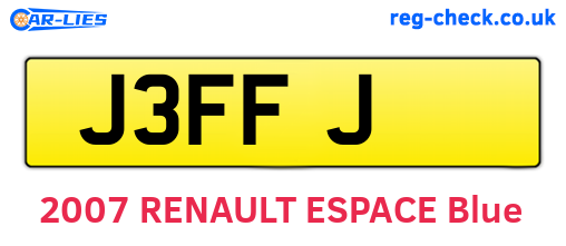 J3FFJ are the vehicle registration plates.