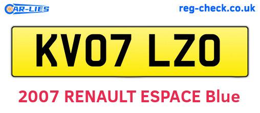 KV07LZO are the vehicle registration plates.