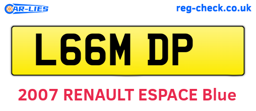 L66MDP are the vehicle registration plates.