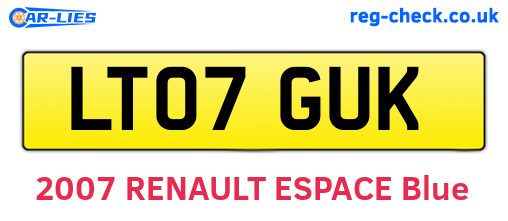 LT07GUK are the vehicle registration plates.