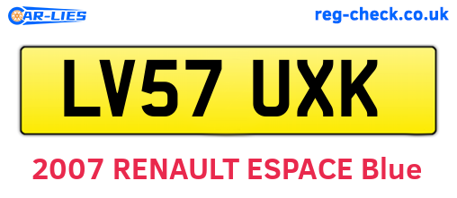 LV57UXK are the vehicle registration plates.