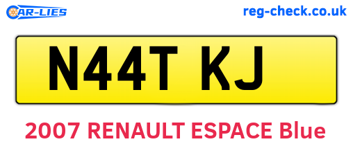 N44TKJ are the vehicle registration plates.