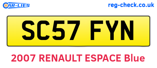 SC57FYN are the vehicle registration plates.