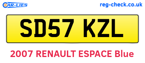 SD57KZL are the vehicle registration plates.