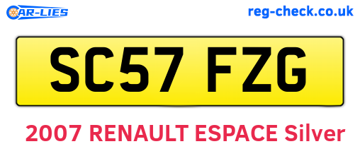 SC57FZG are the vehicle registration plates.