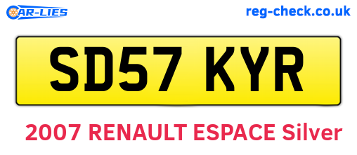 SD57KYR are the vehicle registration plates.