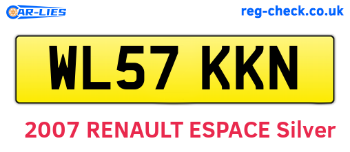 WL57KKN are the vehicle registration plates.