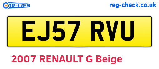 EJ57RVU are the vehicle registration plates.